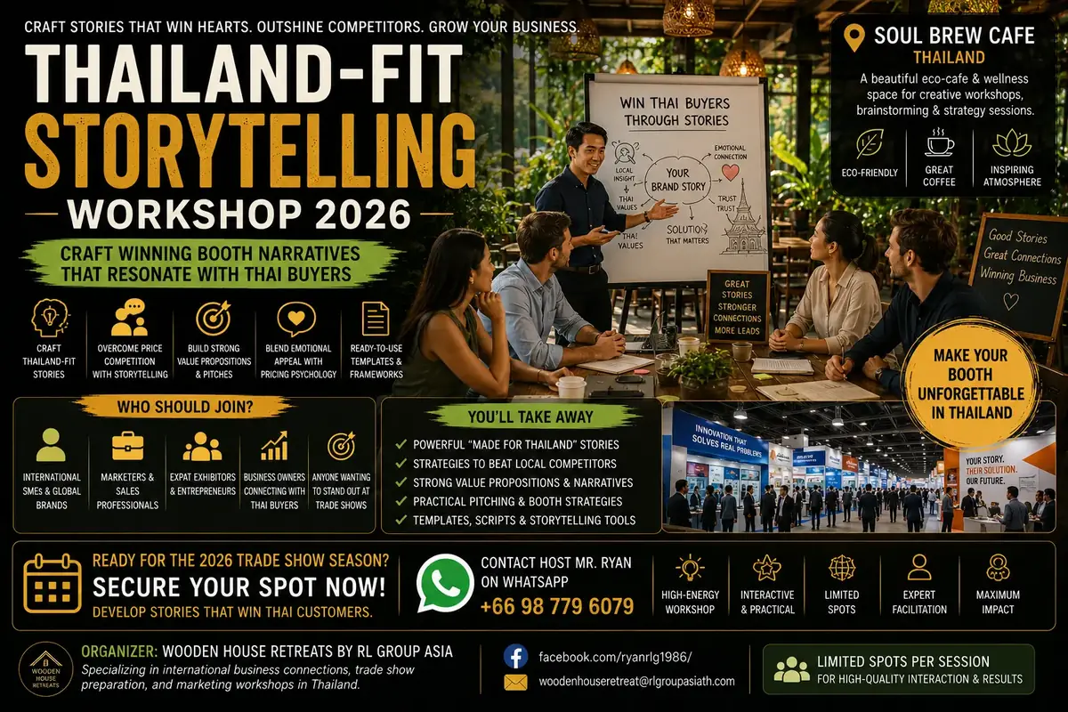 Thailand-Fit Storytelling Workshop 2026 programme poster.